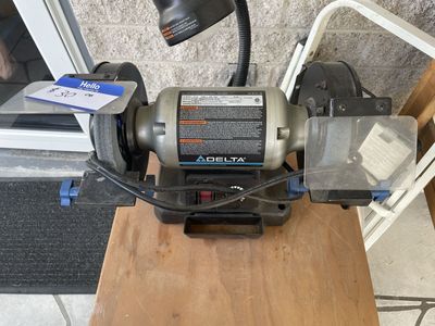 Delta 6" Bench Grinder, 1/2HP - CAT NO. 23-198 with Work Lights, Used