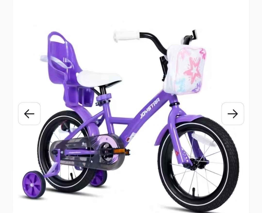 JOYSTAR Kids Bicycle Purple – Brand New in Box with Doll Seat & Bag
