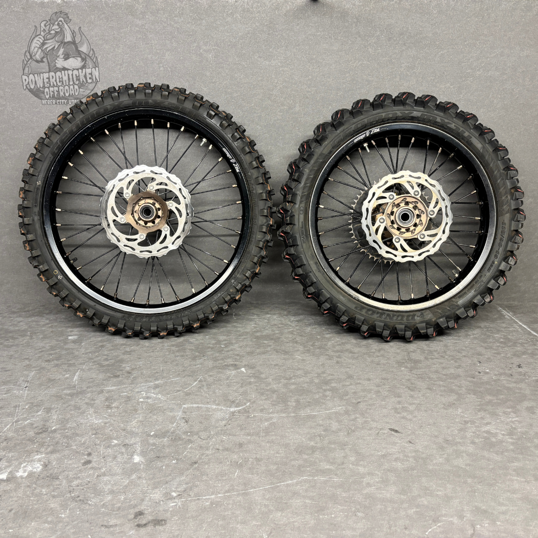 Yamaha Warp 9 Wheel Set – 21" Front Elite & 19" Rear Standard | New Dunlop Tires