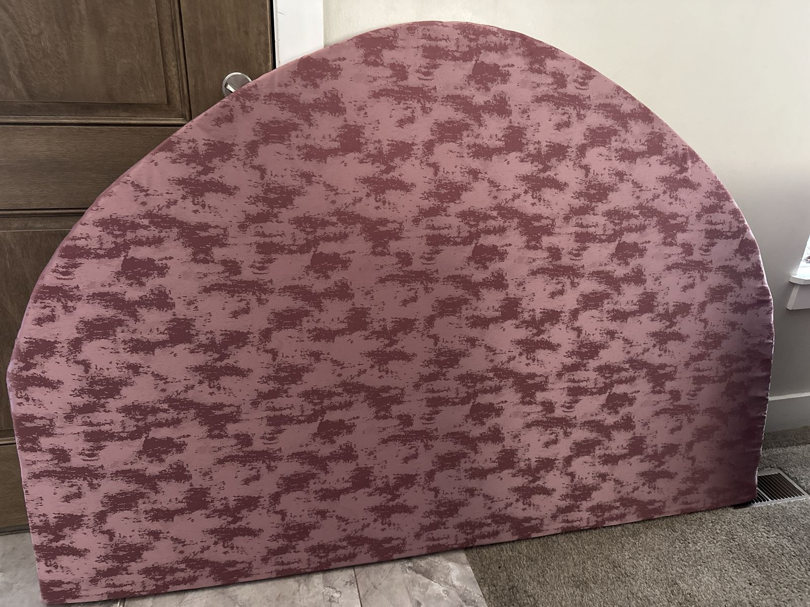 Pink Patterned Fabric Twin Headboard