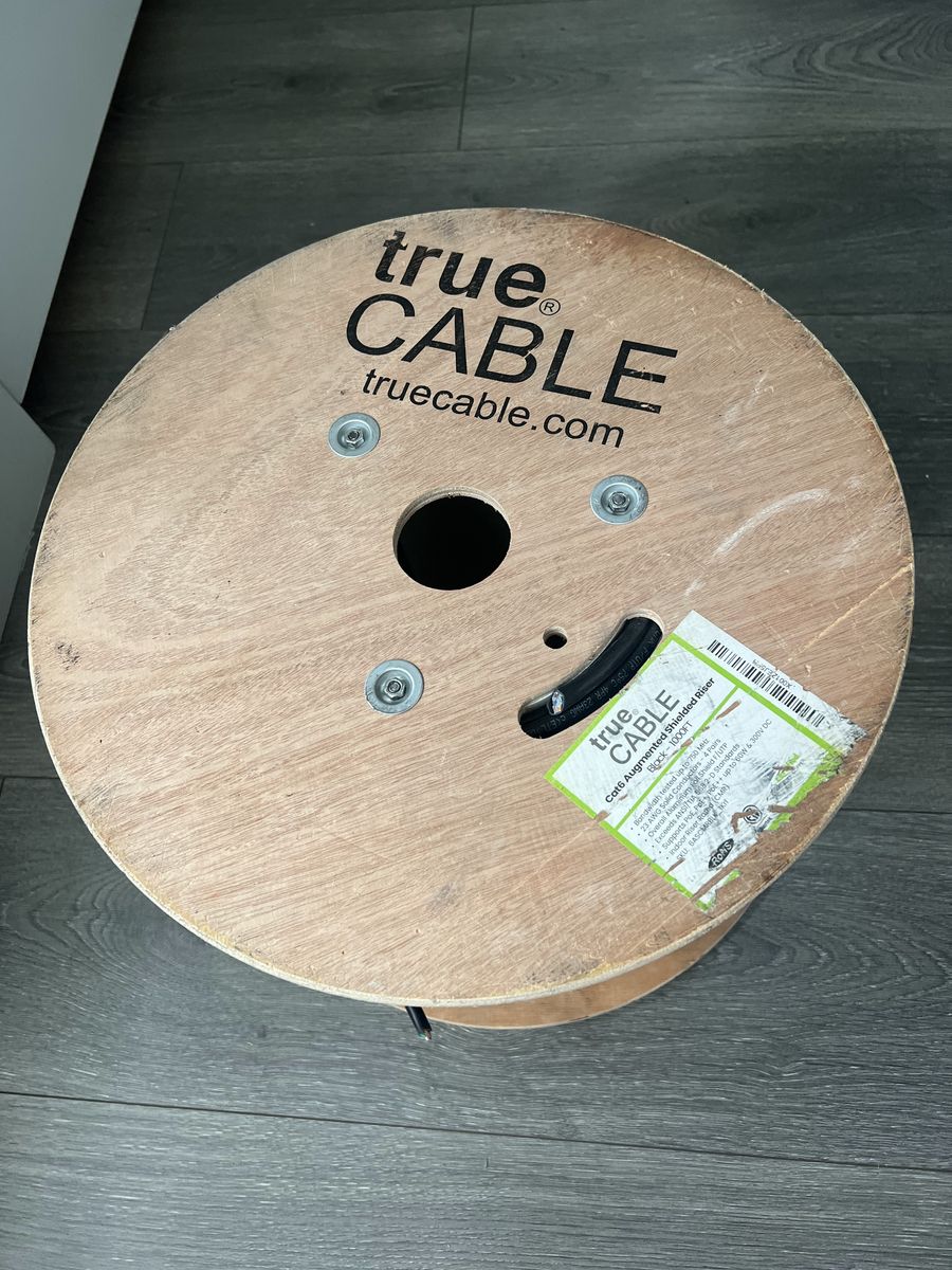 True Cable Cat6A Shielded Riser Ethernet Cable - Approx 612ft Remaining