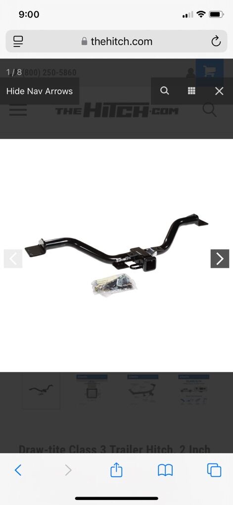 Class 3 Trailer Hitch, 2 Inch Square Receiver, new