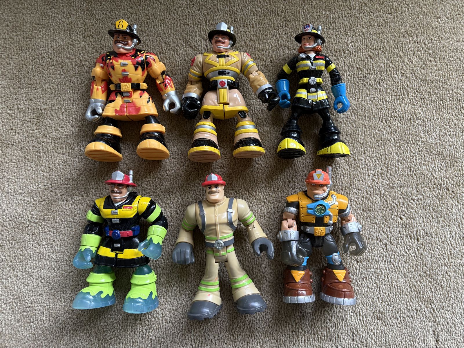 6 Vintage Mattel Rescue Heroes Figures