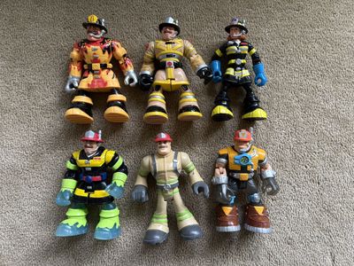 6 Vintage Mattel Rescue Heroes Figures