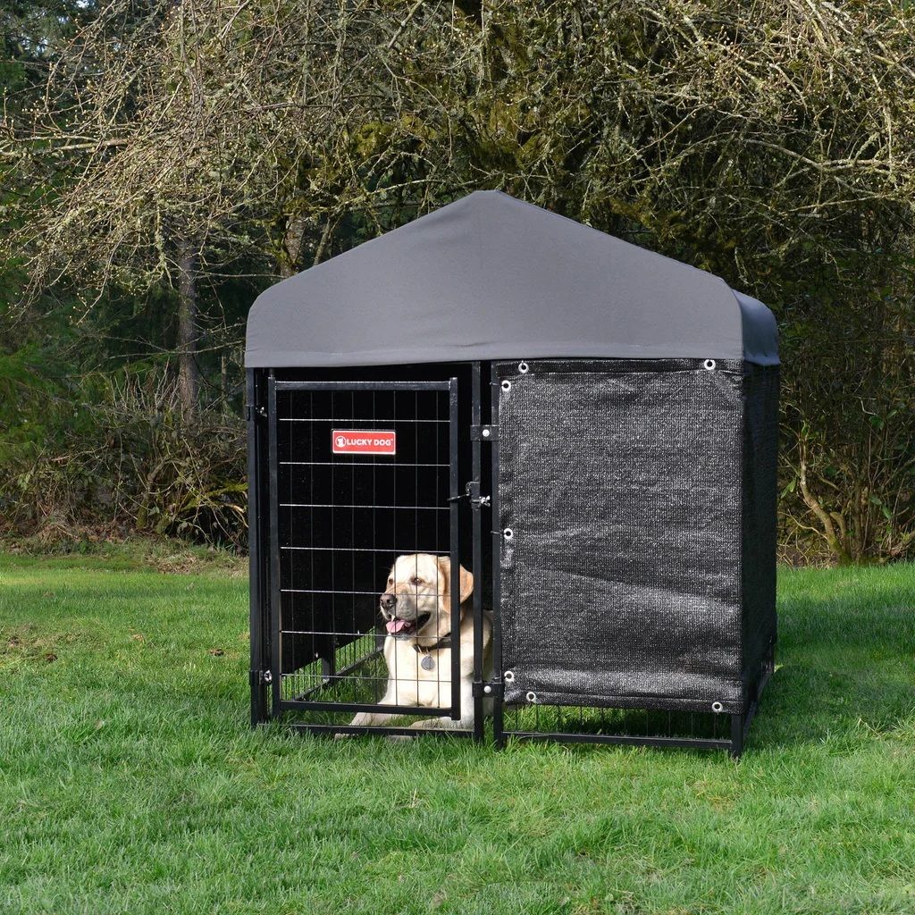 Lucky Dog STAY Series Studio Jr. 4'x4' Dog Kennel with Privacy Screen 1643879 #87392