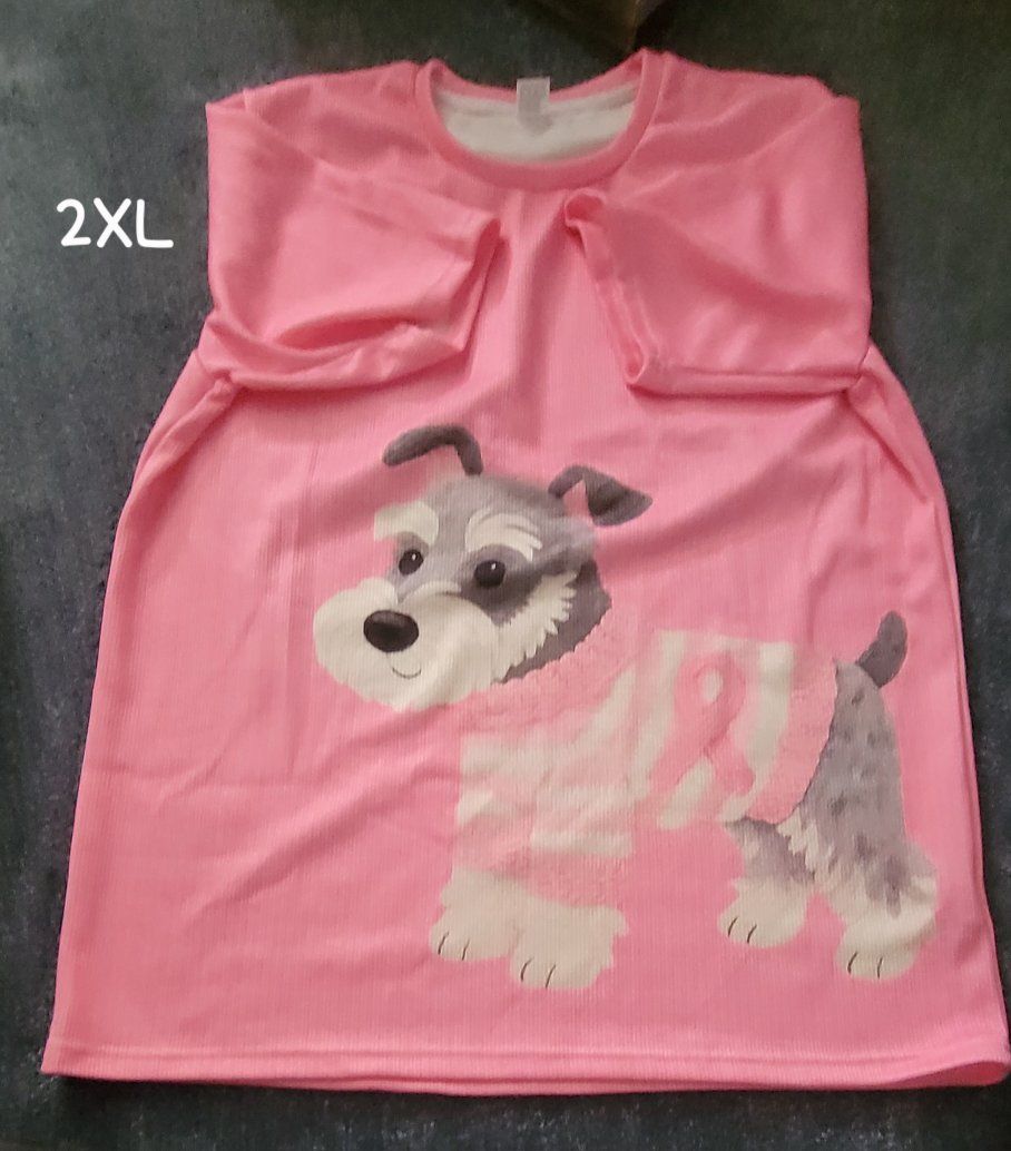 Pink Schnauzer Breast Cancer Awareness T-Shirt Size 2XL