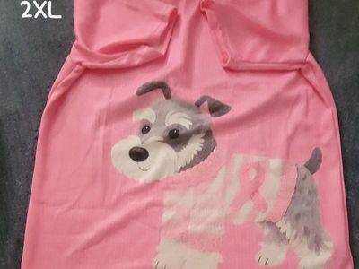 Pink Schnauzer Breast Cancer Awareness T-Shirt Size 2XL
