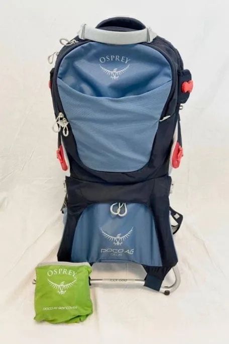 Osprey Poco AG Plus Child Carrier Backpack with Sunshade and Raincover - Great Condition