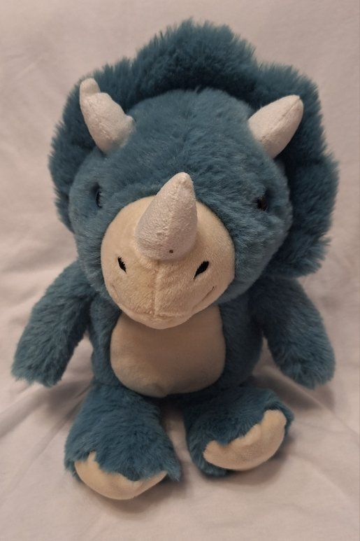 ebba Softiesaurus Traci Triceratops Blue Plush Stuffed Animal Toy