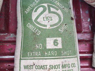 Vintage Lawrence Brand & Hornady Lead Shot Canvas Bags - 25 lbs Each