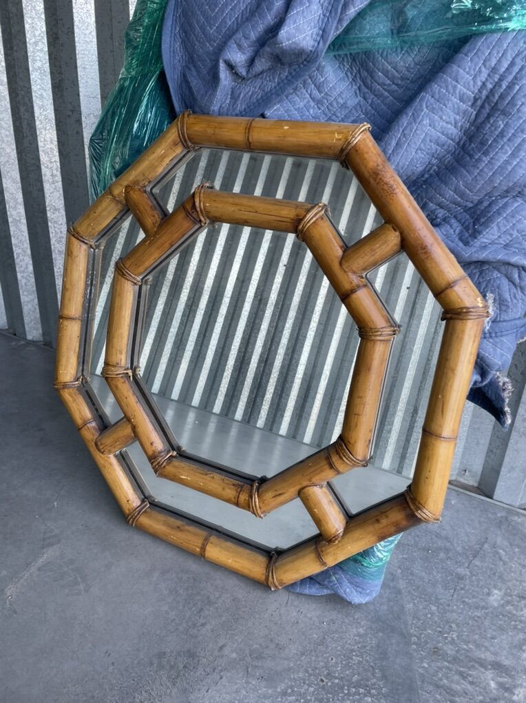 Bamboo Octagon Shape mirror