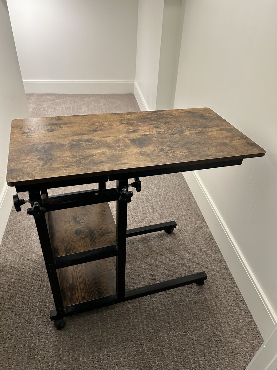 Adjustable Rolling Laptop Desk / Mobile Standing Desk - Like New