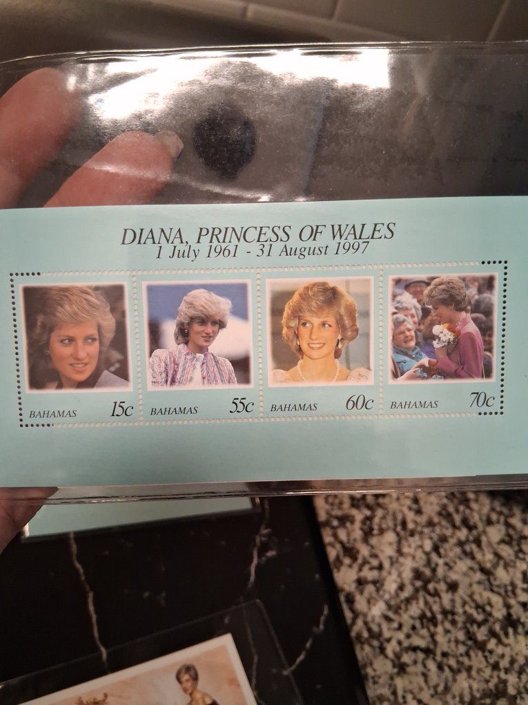 Princess Diana Commemorative Stamp Collection - 3 Sets of Collectible Royal Memorabilia