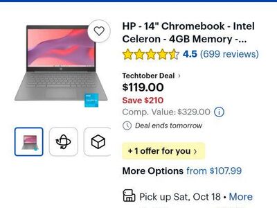 14 inch google chrome book new in box