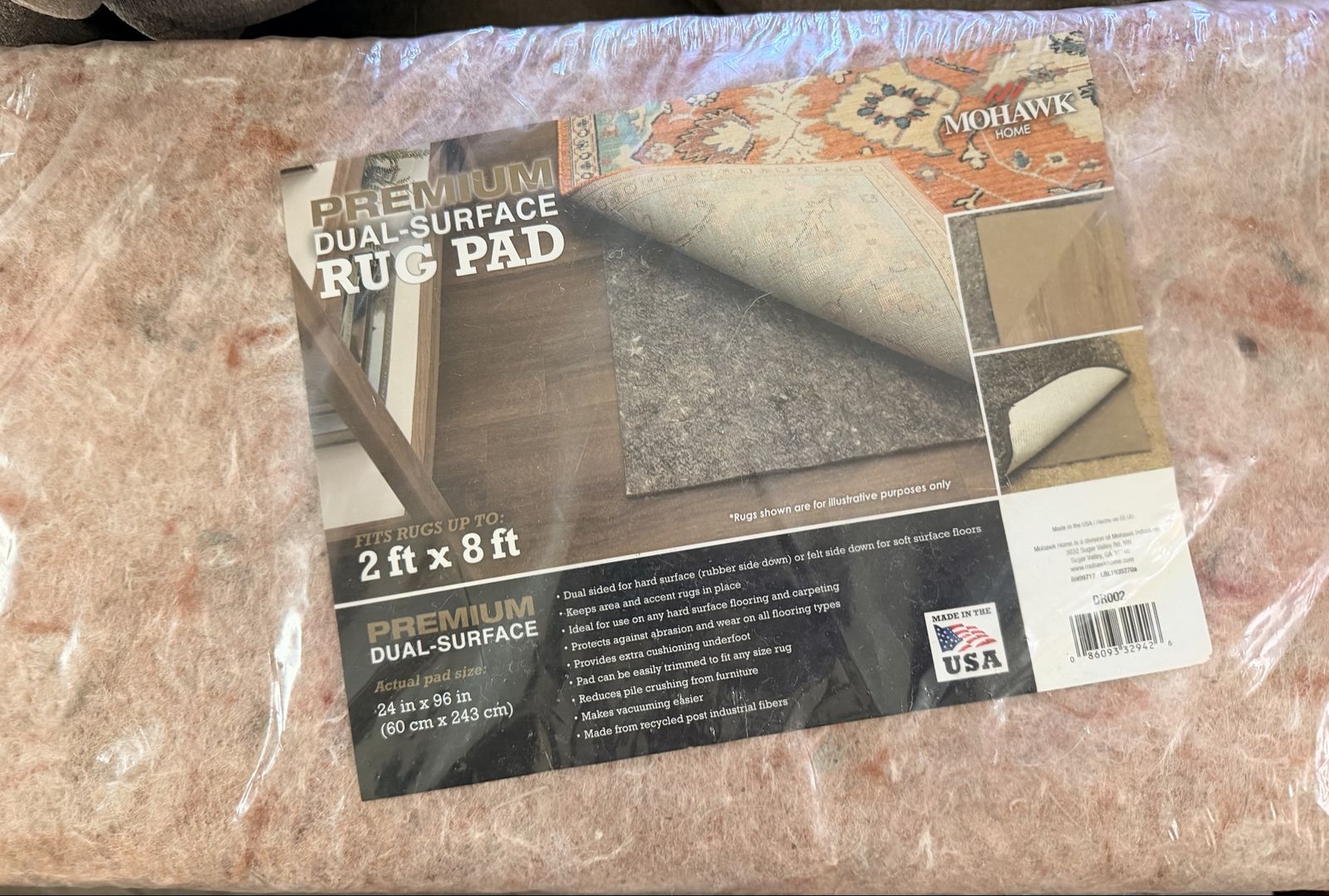 New. Mohawk Home Premium Dual-Surface Rug Pad - 2ft x 8ft - Non-Slip, Cushioning & Floor Protection