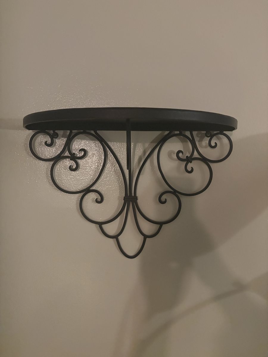 Decorative Wrought Iron Wall Shelf 