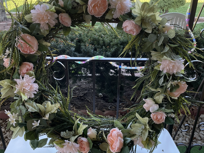 Hanging floral wreaths
