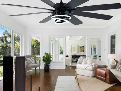 Black Ceiling Fan with Lights, DC Motor, 72