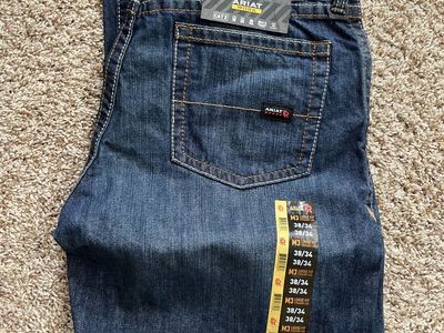 NWT Ariat FR M3 Loose Straight Leg Jeans 38x34