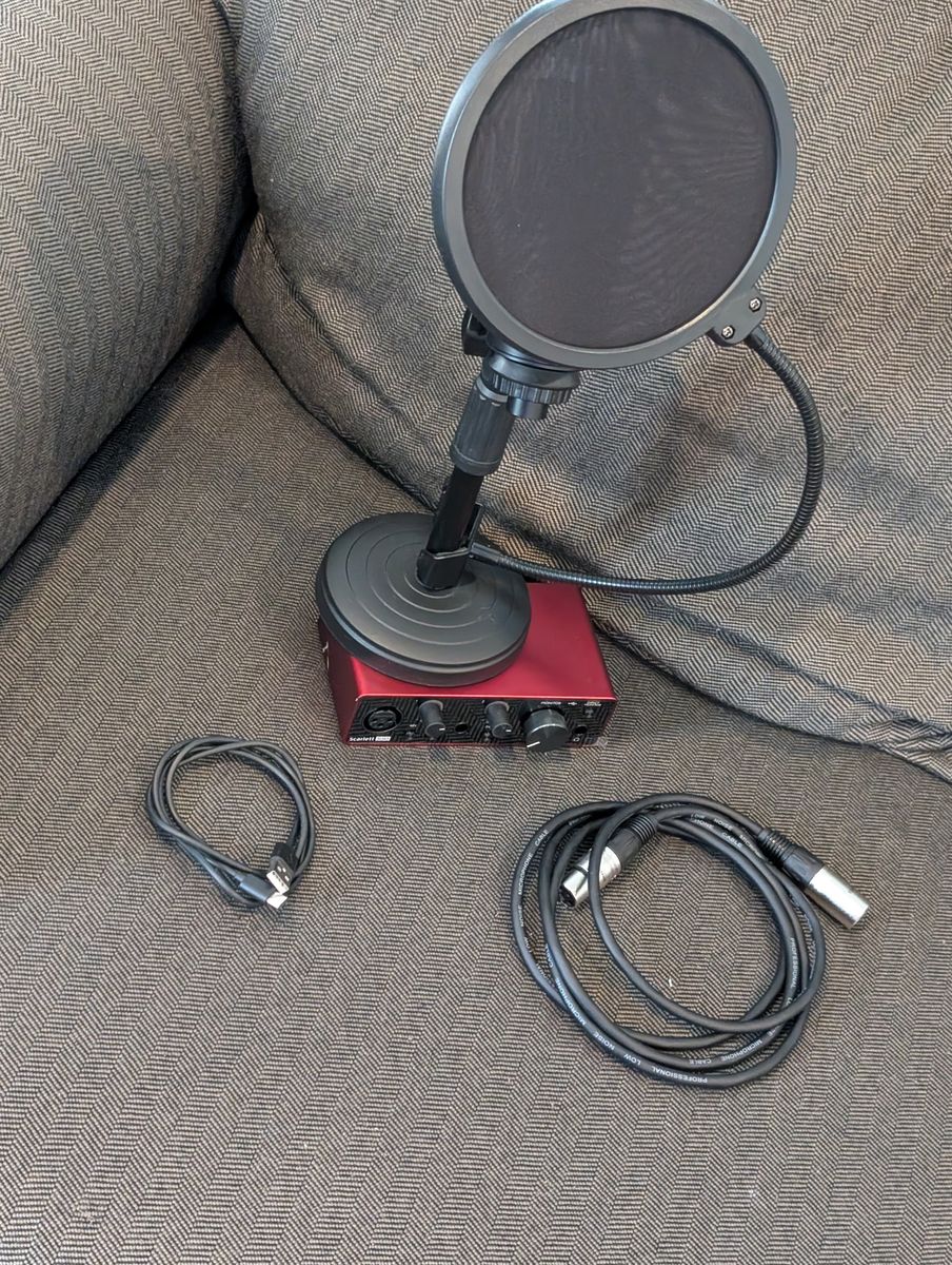 Focusrite Scarlett and Audio Technica AT2020 Recording Bundle