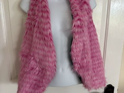 Adult Alice in Wonderland fluffy Cheshire Cat costume vest one size runs big