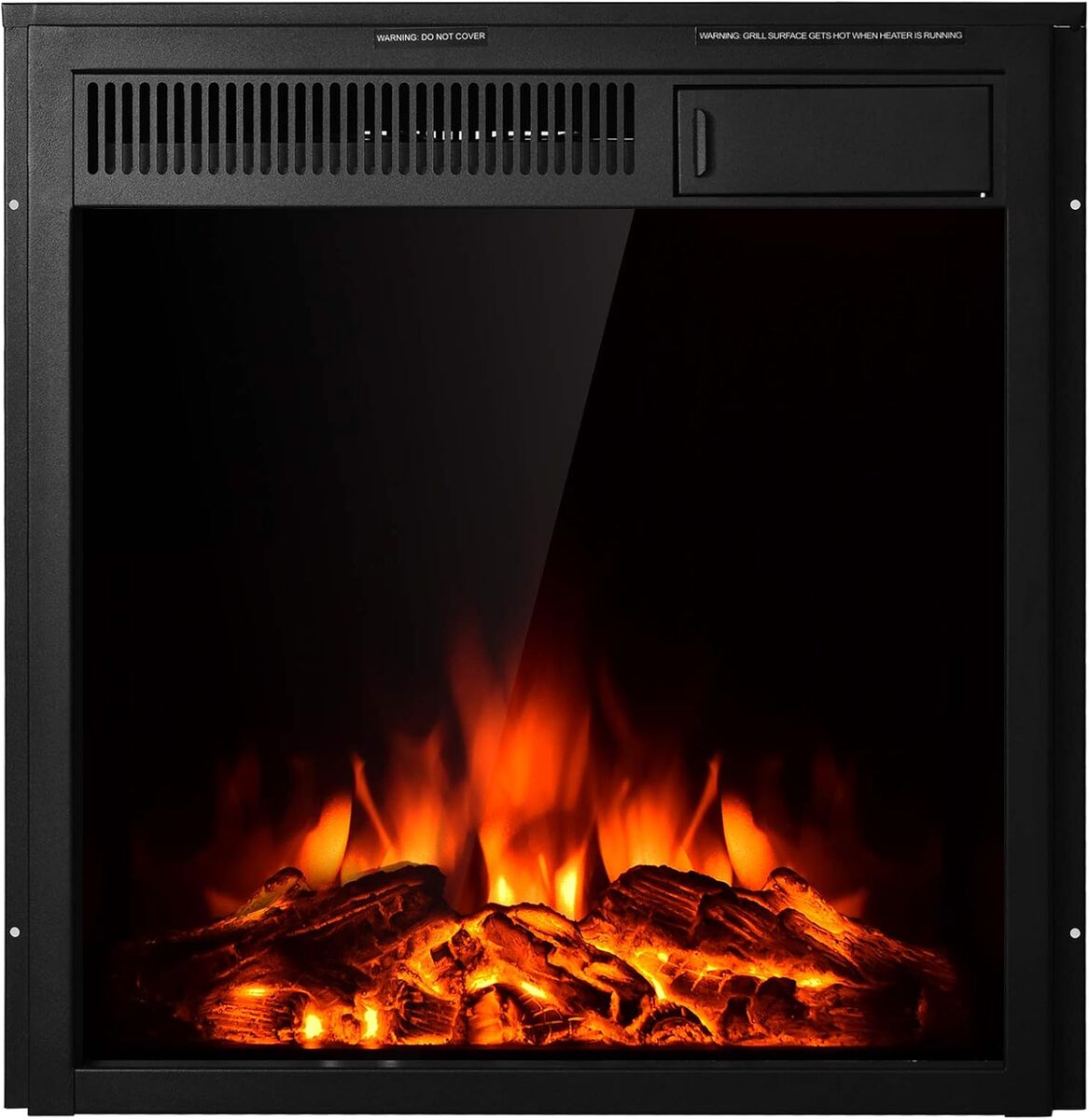 **NO REMOTE* 22.5 Inch Electric Fireplace Insert, Freestanding & Recessed Electric Fireplace Heater