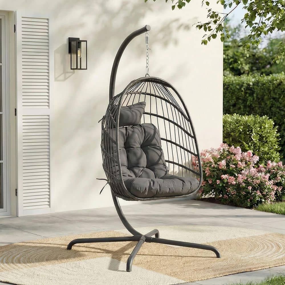Hanging Egg Chair with Stand - Indoor/Outdoor Swin