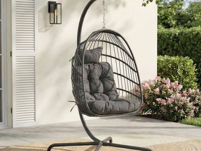 Hanging Egg Chair with Stand - Indoor/Outdoor Swin