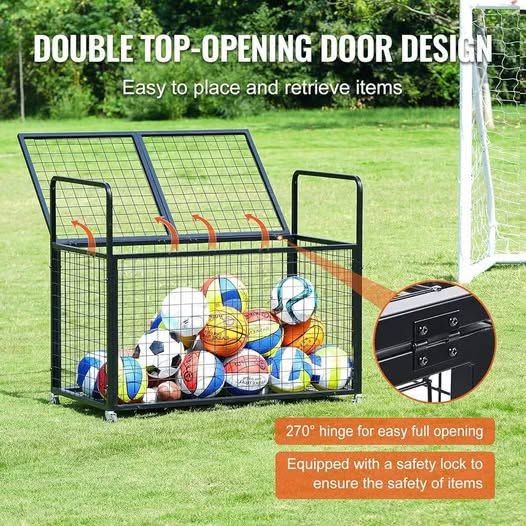 Rolling Sports Ball Storage Cart