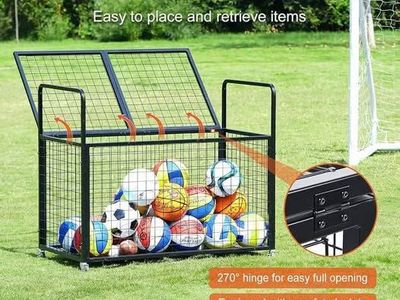 Rolling Sports Ball Storage Cart