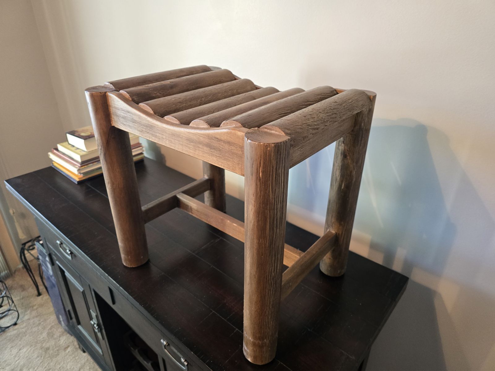 Small Wood Slat Stool