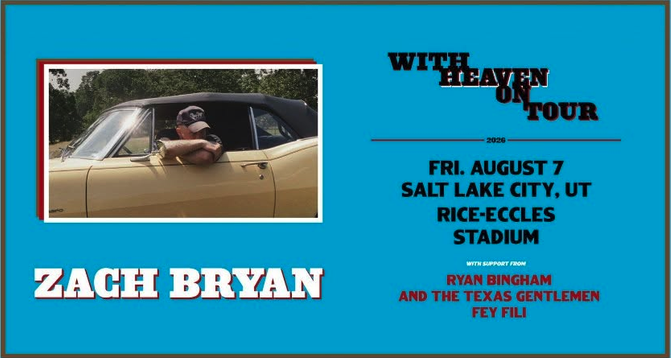 2 Zach Bryan Tickets – Salt Lake City (Aug. 7)