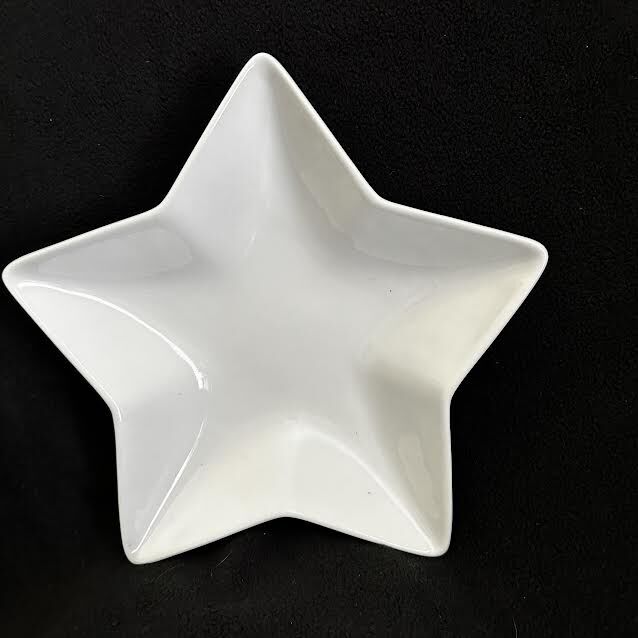 Pottery Barn White Star Ceramic Dish New