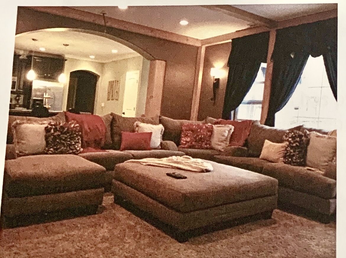Nice Large Sectional with Chaise and Huge matching Ottoman