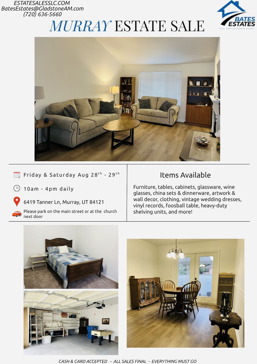 Estate Sale Today Aug 28th-29th In Murray