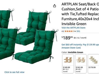 NEW--OUTDOOR CHAIR CUSHIONS