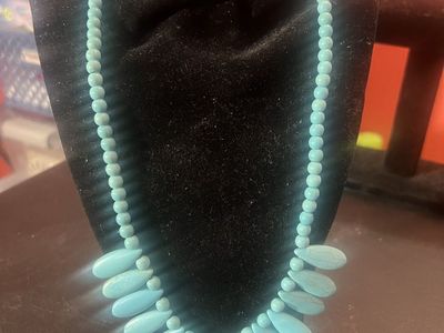Turquoise Beaded Statement Necklace - Southwestern Style Choker