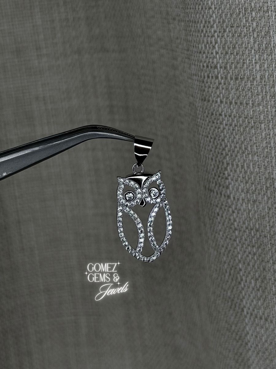 Solid Sterling Silver Owl Pendant
