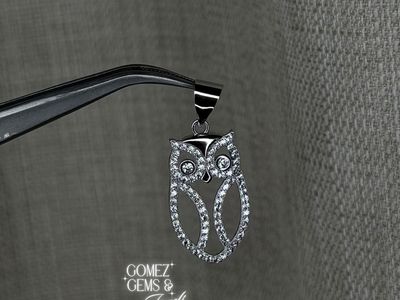Solid Sterling Silver Owl Pendant