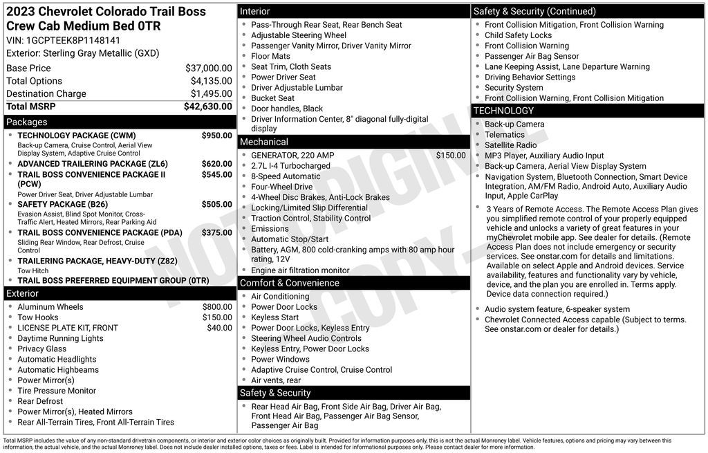 2023 Chevrolet Colorado Trail Boss