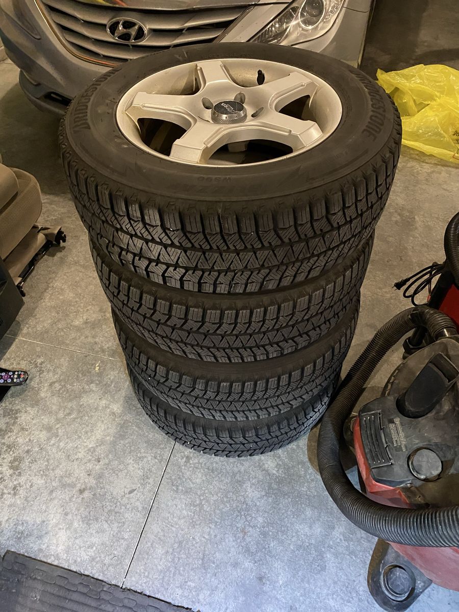 Bridgestone Blizzak WS90 215/65R16 Winter Tires with Wheels (Set of 4)