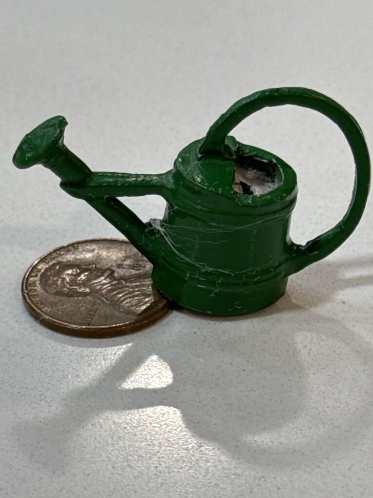 Dollhouse Miniature Metal Garden Watering Can $3