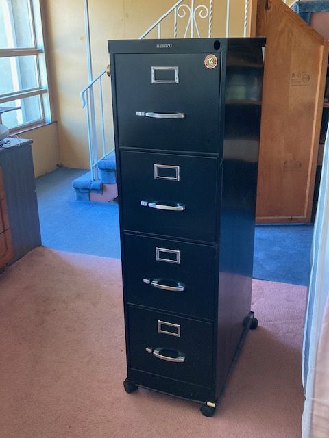 4-drawer Metal Filing Cabinet with Wheels