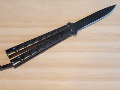 Black Butterfly Knife - Practice/Trainer Balisong - Dull Edge
