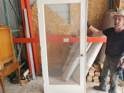 Wood and glass door