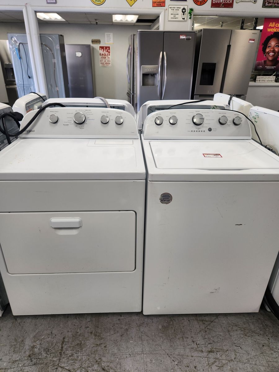 Whirlpool White Top Load Washer and Electric Dryer Set