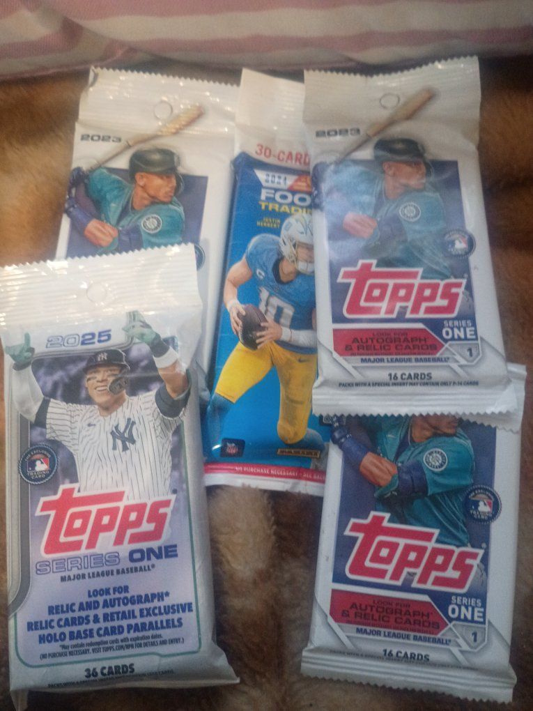 2023 Topps Series 1 Baseball & Football Card Packs - Relic & Autograph Possible