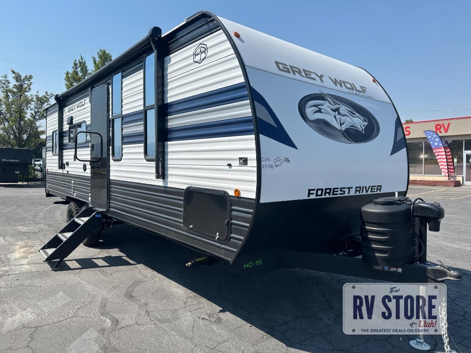 2027 Forest River RV Cherokee Grey Wolf 22RR Toy Hauler Travel Trailer Front Bedroom