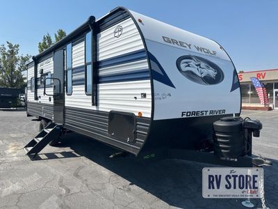 2027 Forest River RV Cherokee Grey Wolf 22RR Toy Hauler Travel Trailer Front Bedroom