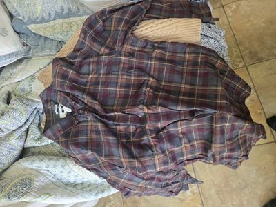 Joseph Abboud Men's XL Plaid Non-Iron Classic Fit Long Sleeve Button-Up Shirt